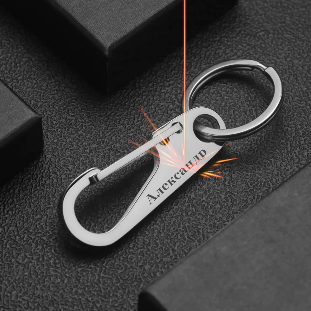 Initial Ring Custom - 304 roestvrijstalen sleutelhanger gepersonaliseerde naam nummer