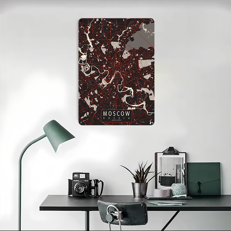 Moskou stad kaart vector metal - Custom Map Poster recensie en prijs