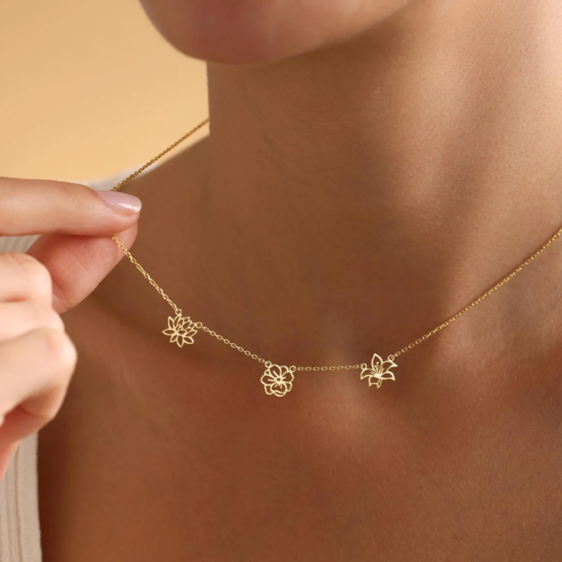 Aangepaste geboorte bloemen ke - Birth Flower Necklace recensie en prijs