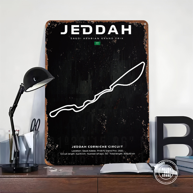 Jeddah Circuit Map Poster Aang - Custom Map Poster recensie en prijs