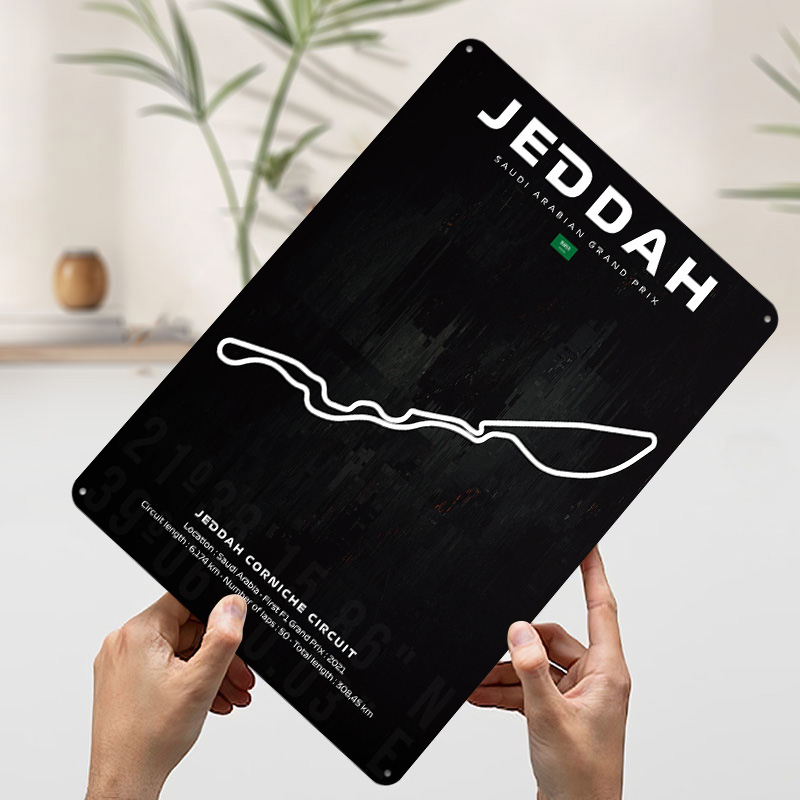 Jeddah Circuit Map Poster Aang - Custom Map Poster recensie en prijs