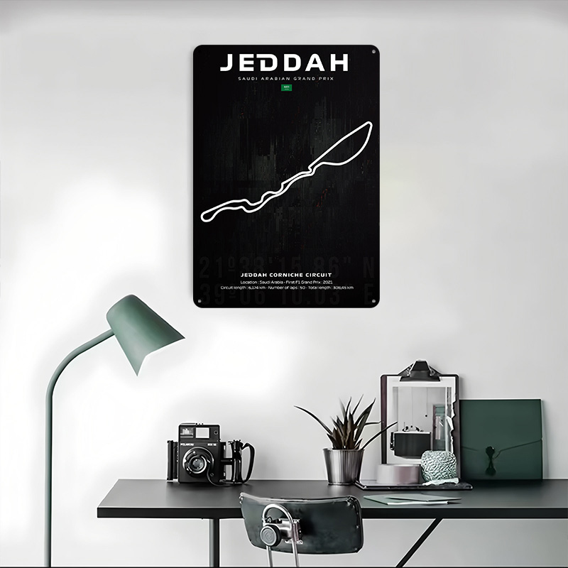 Jeddah Circuit Map Poster Aang - Custom Map Poster recensie en prijs